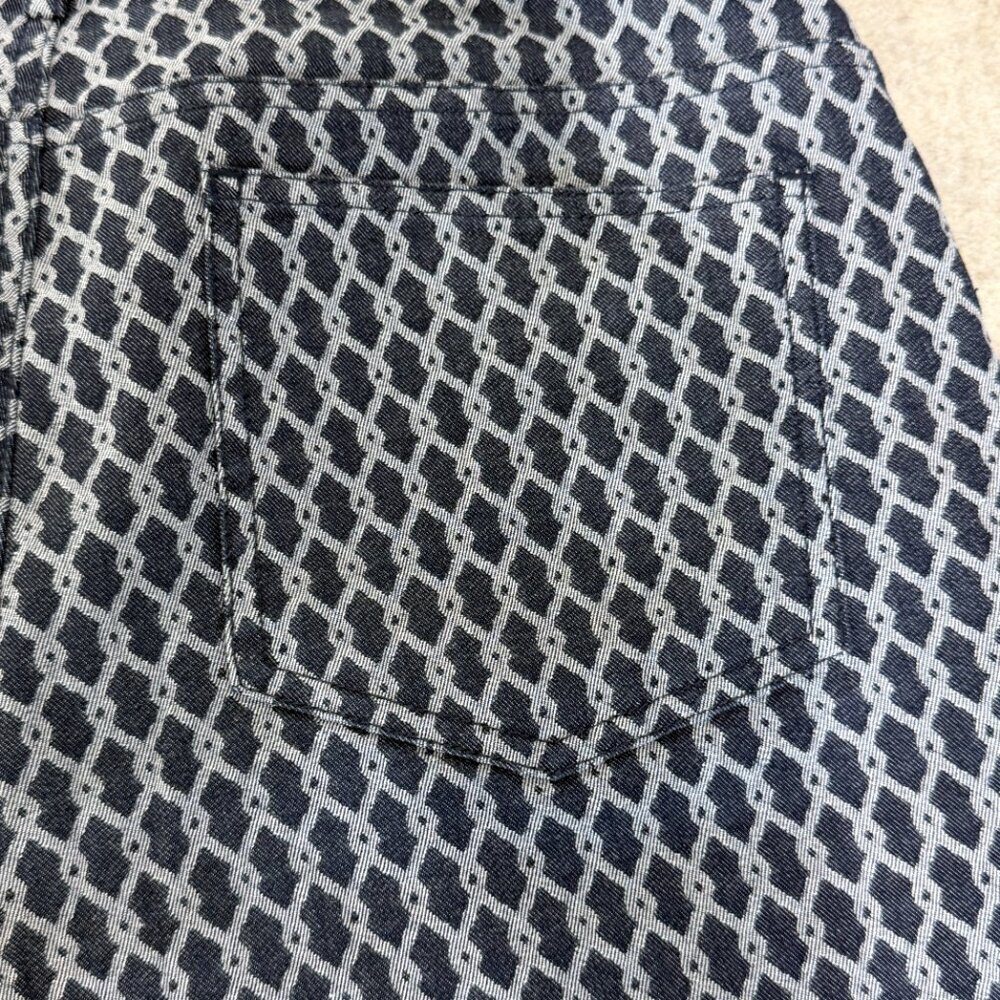 Doncaster Collection Blue Geometric Bootcut Pants Stretch Size 8 - Picture 11 of 13